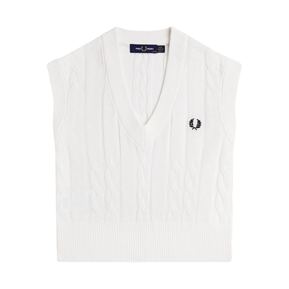 AFPF2519110-129 Fred Perry Cable Knit Vest Snow White