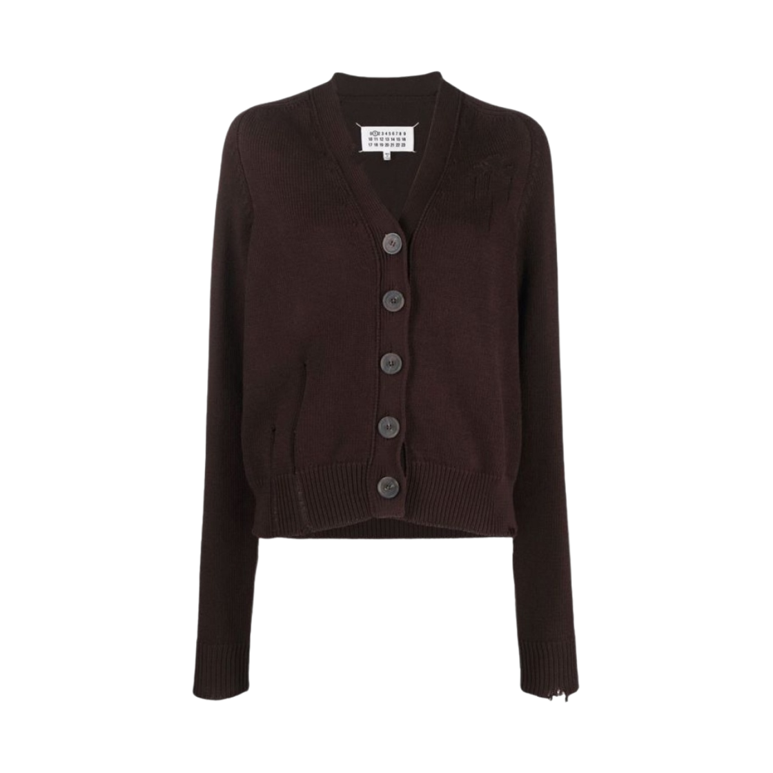 (W) 메종 마르지엘라 데콩트락테 가디건 다크 브라운((W) Maison Margiela Decontracte Cardigan Dark Brown) - 1