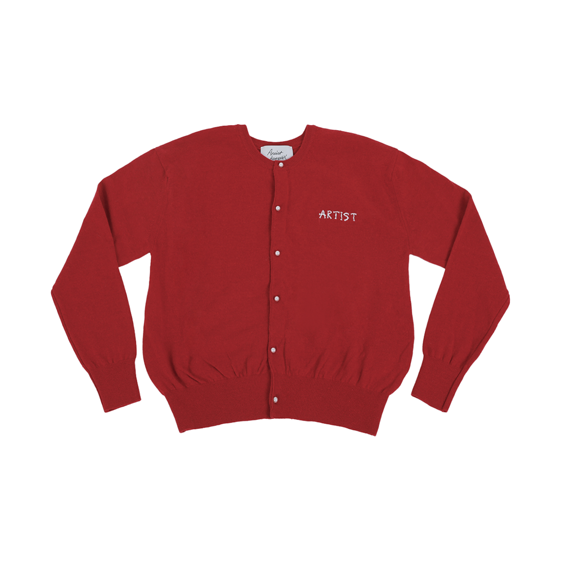 CU24CD01-REOS Artist Komplex Artist Pearl Round Cardigan Red