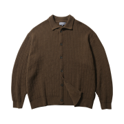 Ballute Lille Collar Cardigan Merino Wool Cash Brown