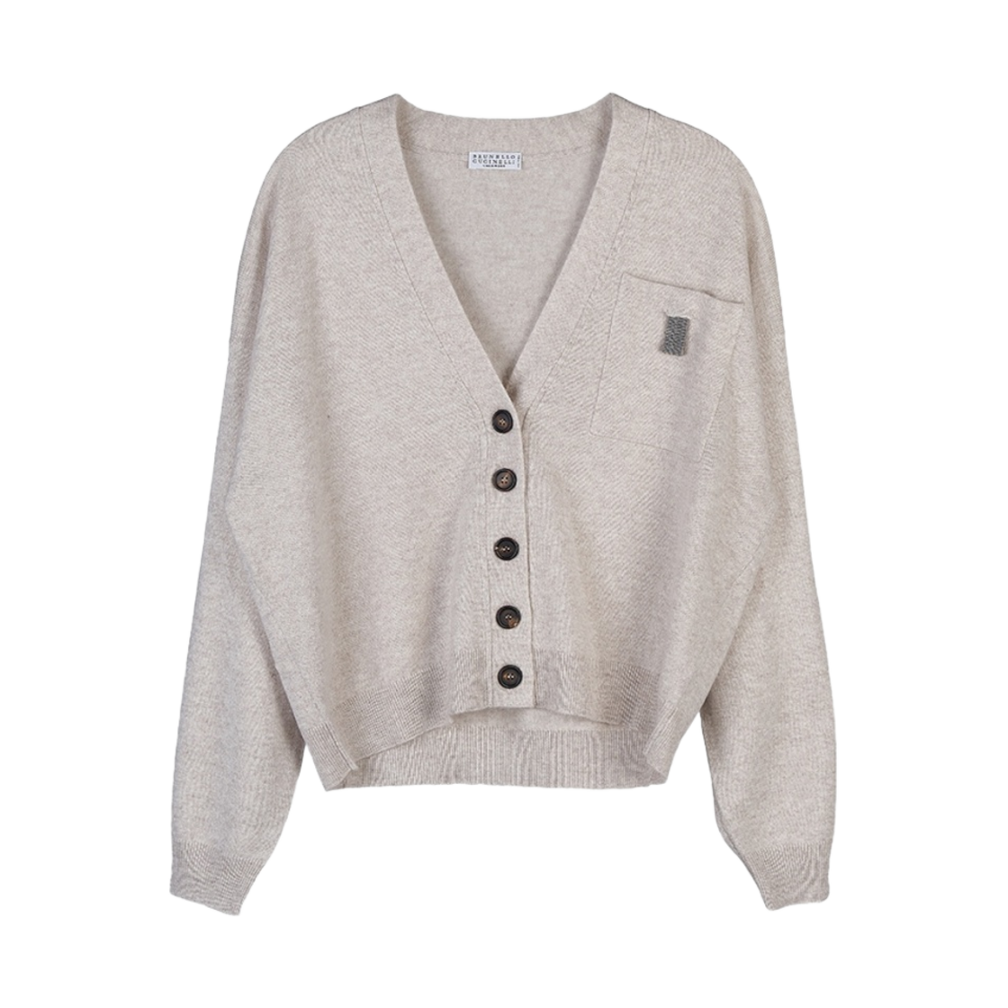 M12174106P-C9276 (W) Brunello Cucinelli Cashmere Cardigan Beige