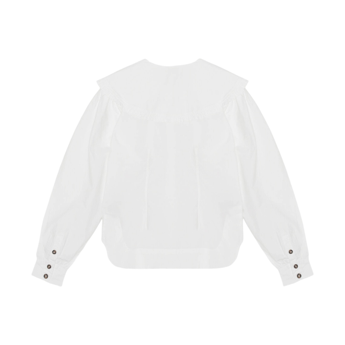 (W) 가니 포플린 셔츠 브라이트 화이트((W) Ganni Poplin Shirt Bright White) - 2