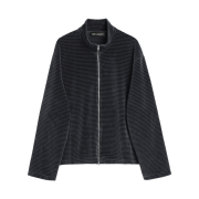Our Legacy Phantom Stripe Velour Shrunken Fullzip Polo