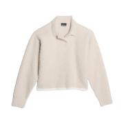 (W) Jacquemus Le Polo Neve Fluffy Long Sleeve Polo Off White