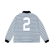 Project G/R Drawn Back V-Neck Polo Shirts Sky Blue