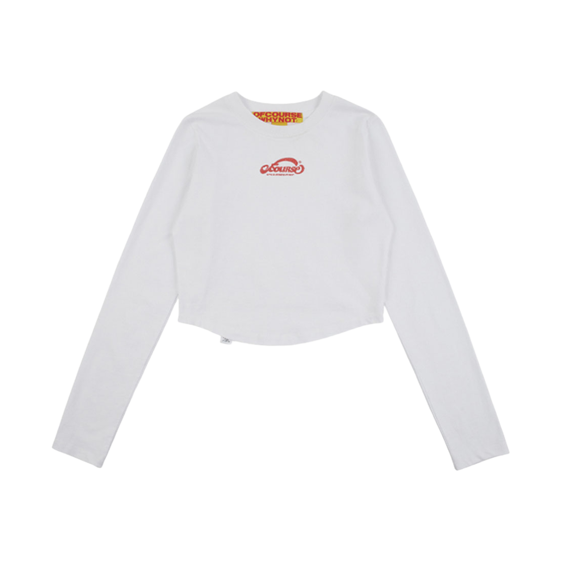 오브콜스와이낫 유어 스탠다드 크롭 롱슬리브 탑 화이트