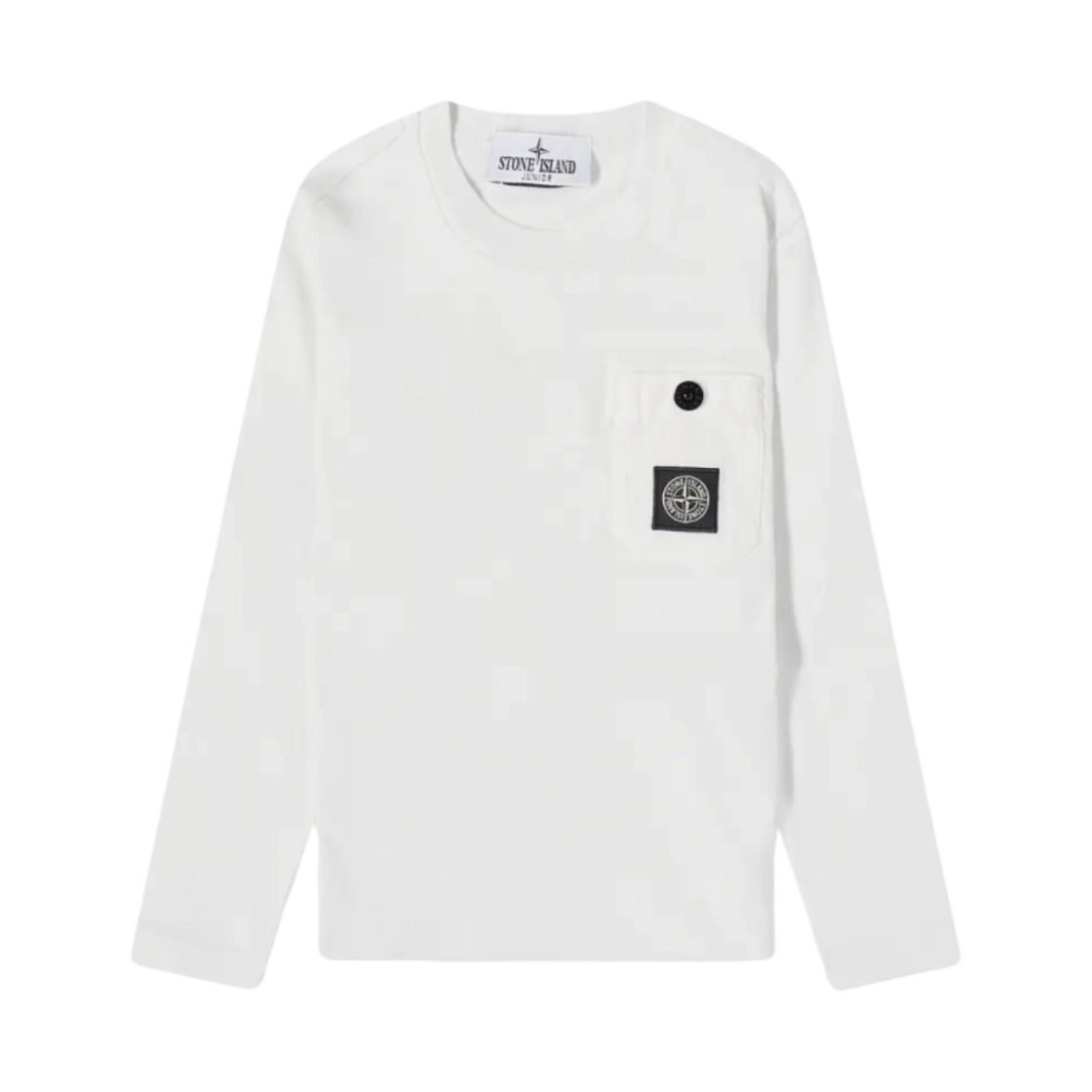 791620347-V0093 (Kids) Stone Island 20347 Garment Dyed Cotton Jersey Long Sleeve T-Shirt Ivory - 23FW