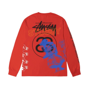 Stussy Test Strike Pigment Dyed LS T-Shirt Tomato