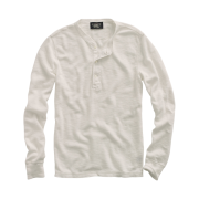 Double RL Waffle Knit Henley Shirt Paper White