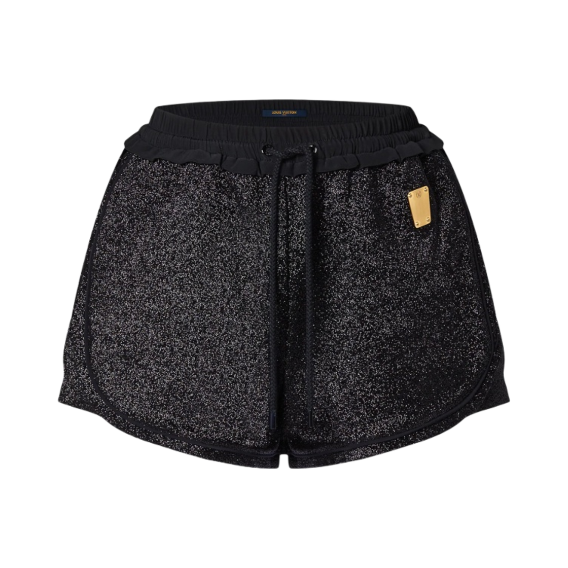 (W) 루이비통 글리터 조깅 쇼츠 샤이니 블랙((W) Louis Vuitton Glitter Jogging Shorts Shiny Black) - 1