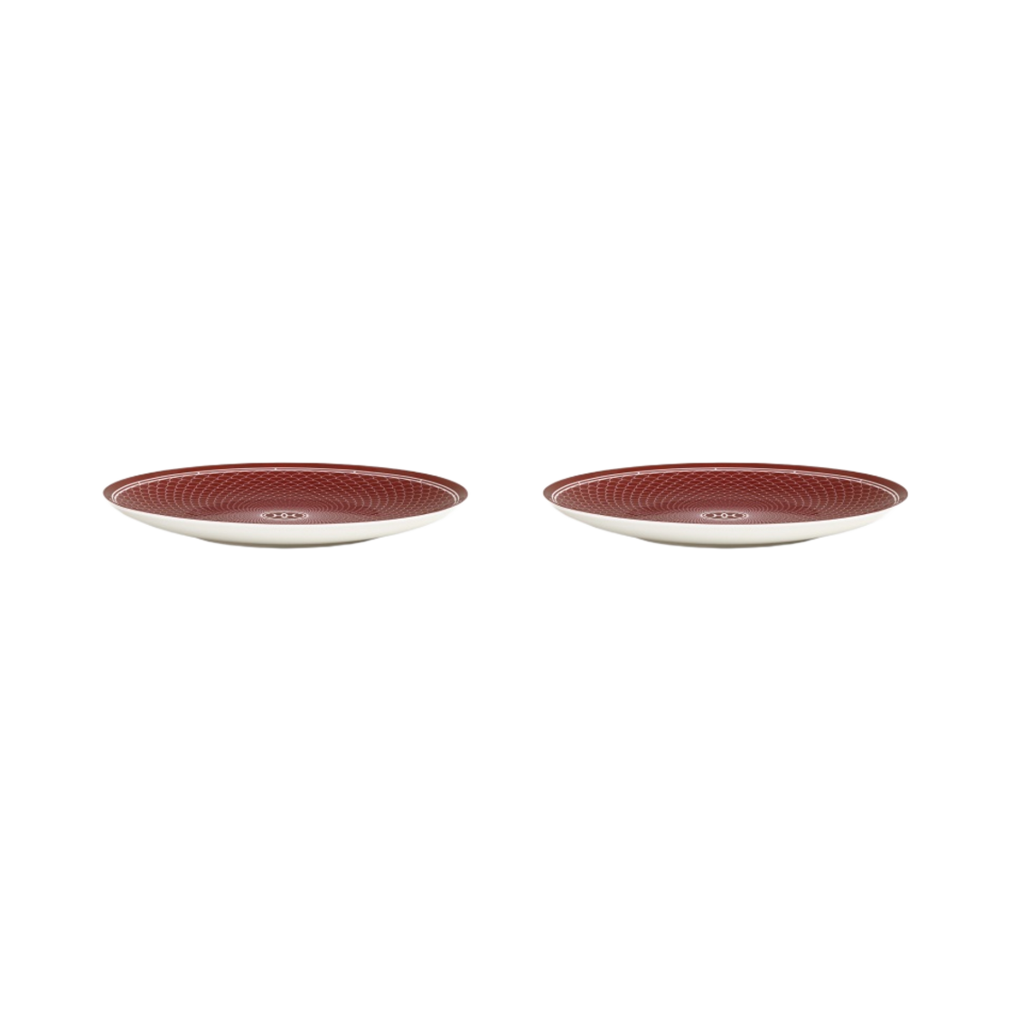 에르메스 H 데코 디저트 플레이트 루즈 화이트 (2개입)(Hermes H Deco Dessert Plate Rouge White (2 Plates)) - 2