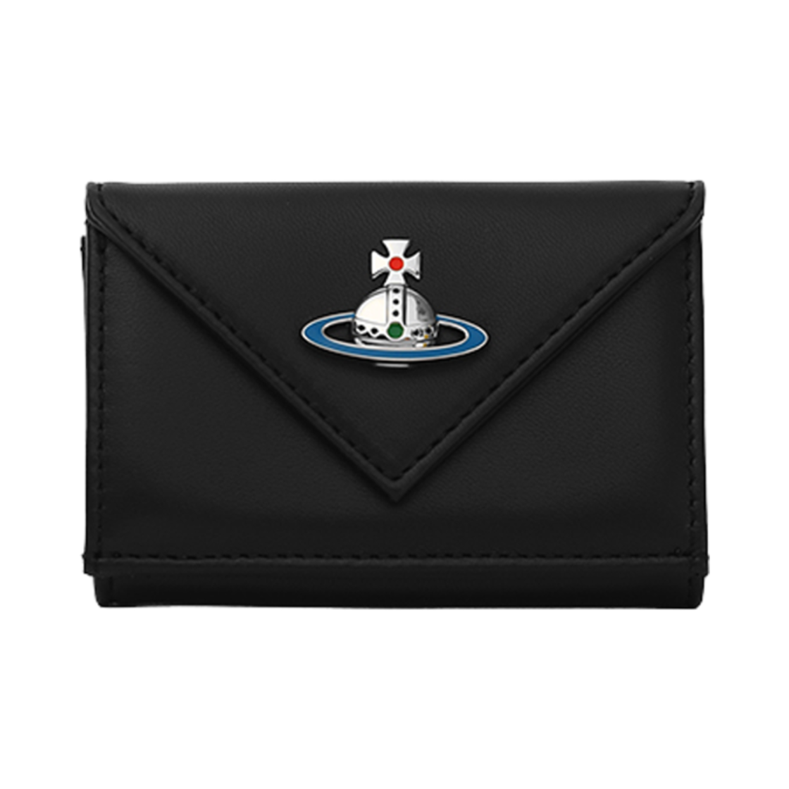 5115002GW-L001L-N403 Vivienne Westwood Envelope Orb Logo Bi-Fold Wallet Black