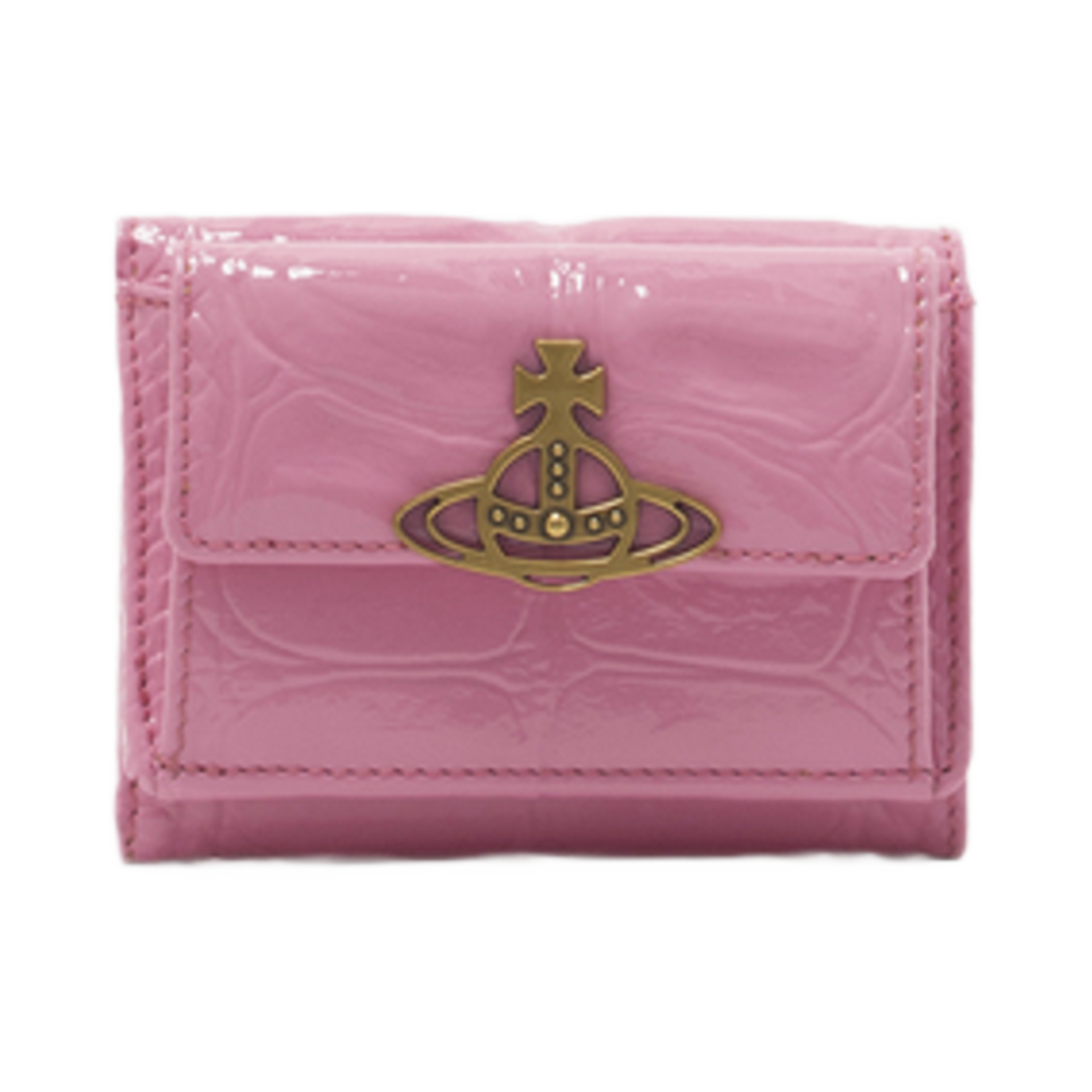 비비안 웨스트우드 페이턴트 트라이폴드 미니 월렛 핑크(Vivienne Westwood Patent Tri-Fold Mini Wallet Pink) - 1