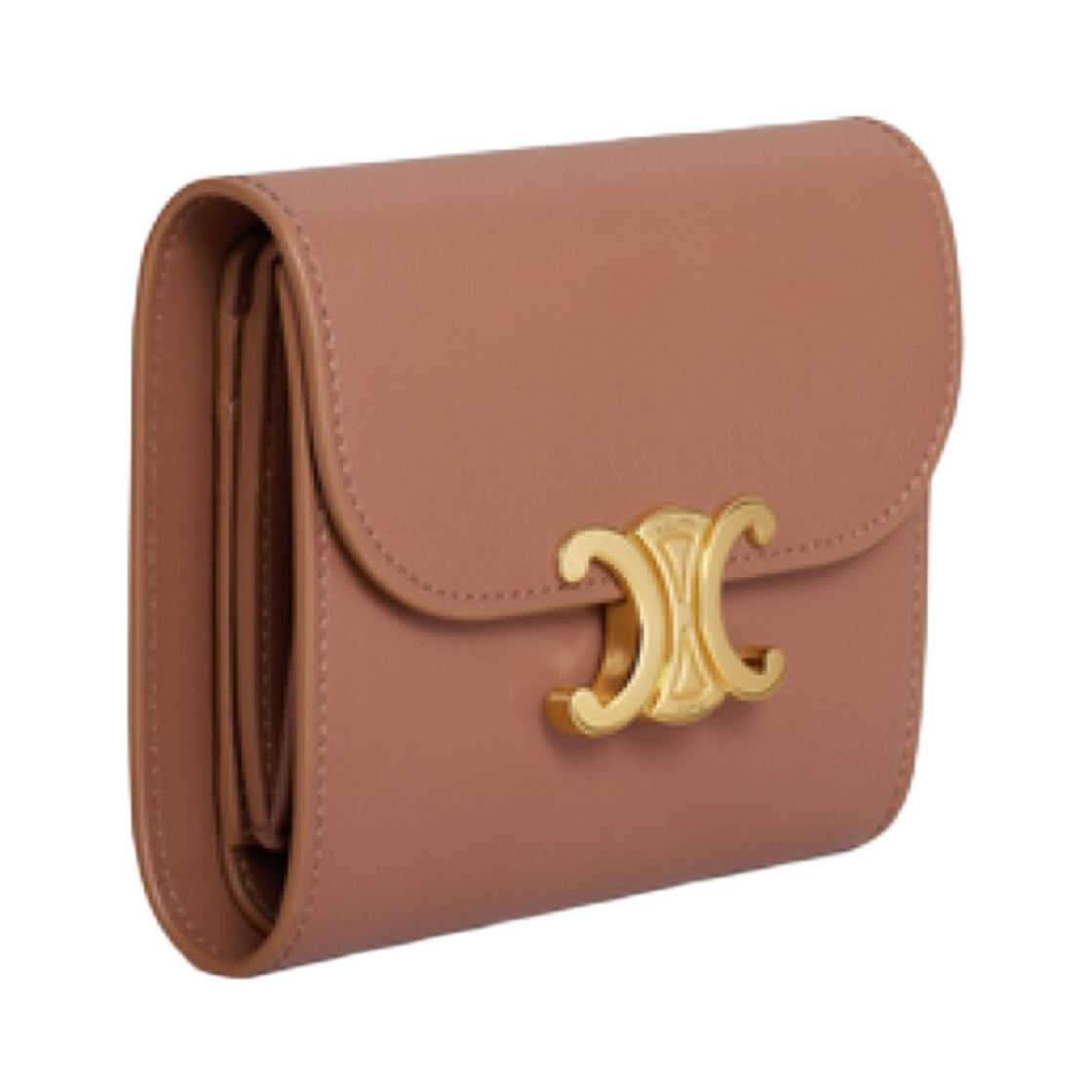 셀린느 샤이니 카프스킨 스몰 월렛 트리옹프 브론즈(Celine Small Wallet Triomphe in Shiny Calfskin Bronze) - 2