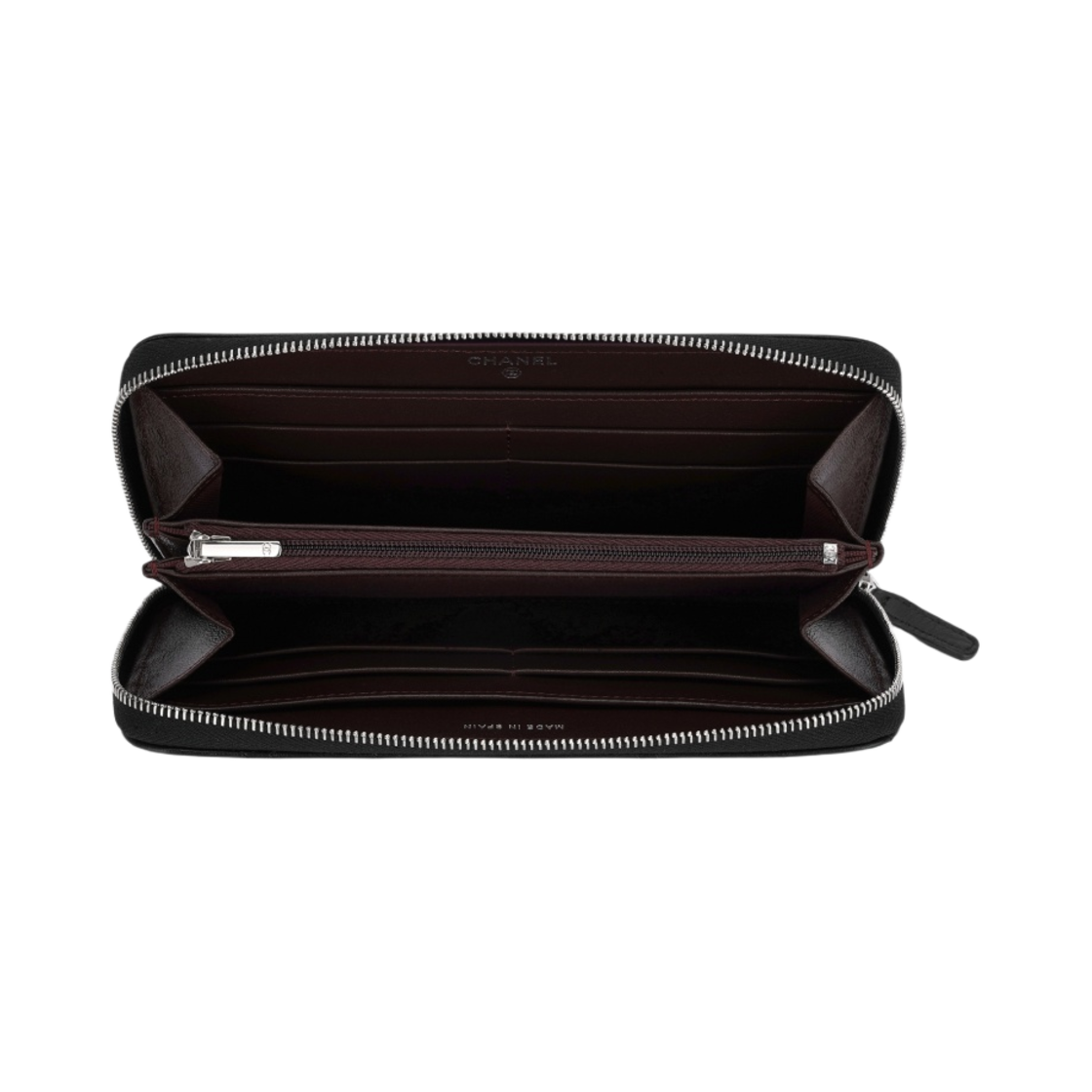 샤넬 클래식 롱 지퍼 지갑 램스킨 & 실버 메탈 블랙(Chanel Classic Long Zipped Wallet Lambskin & Silver Black) - 2