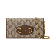 Gucci Horsebit 1955 Wallet with Chain Beige Ebony