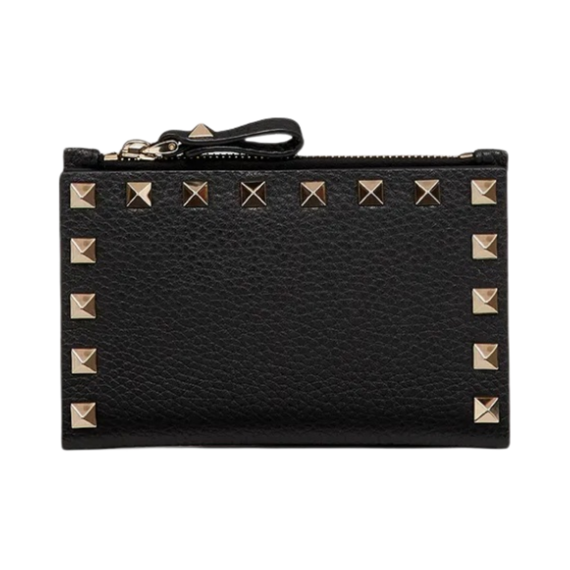발렌티노 락스터드 그레이니 카프스킨 동전 지갑 & 카드 홀더 블랙(Valentino Rockstud Grainy Calfskin Coin Purse & Card Holder Black) - 3