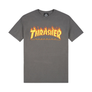 Thrasher Flame T-Shirts Charcoal