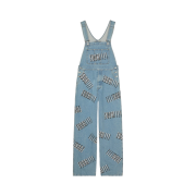 Gucci Cotton Denim Overall with Fuori Print Light Blue