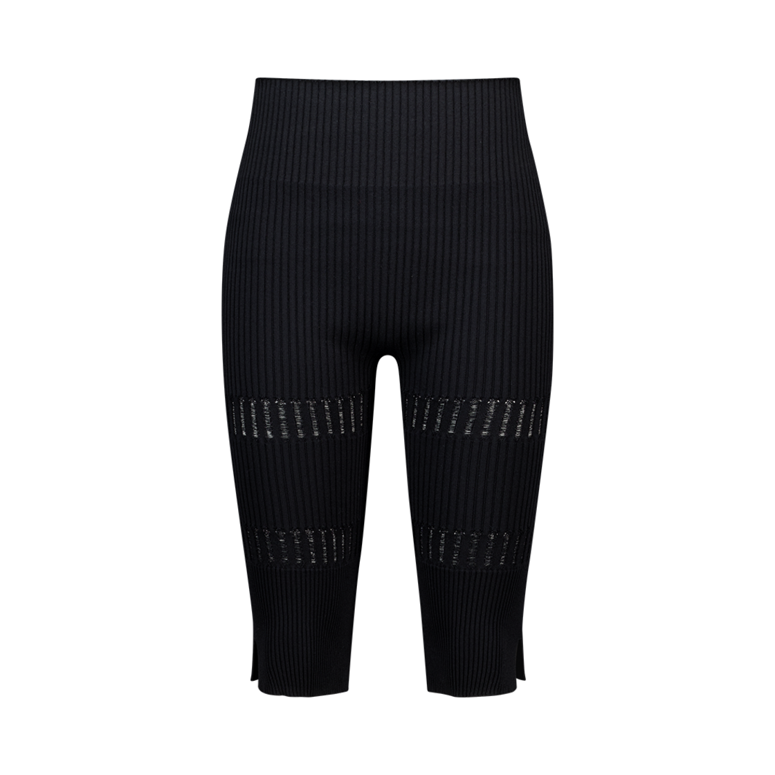 쥬키프 코튼 레이스 립 카프리 팬츠 블랙(Juukiff Slim Capri Pants In Mixed Cotton Black)