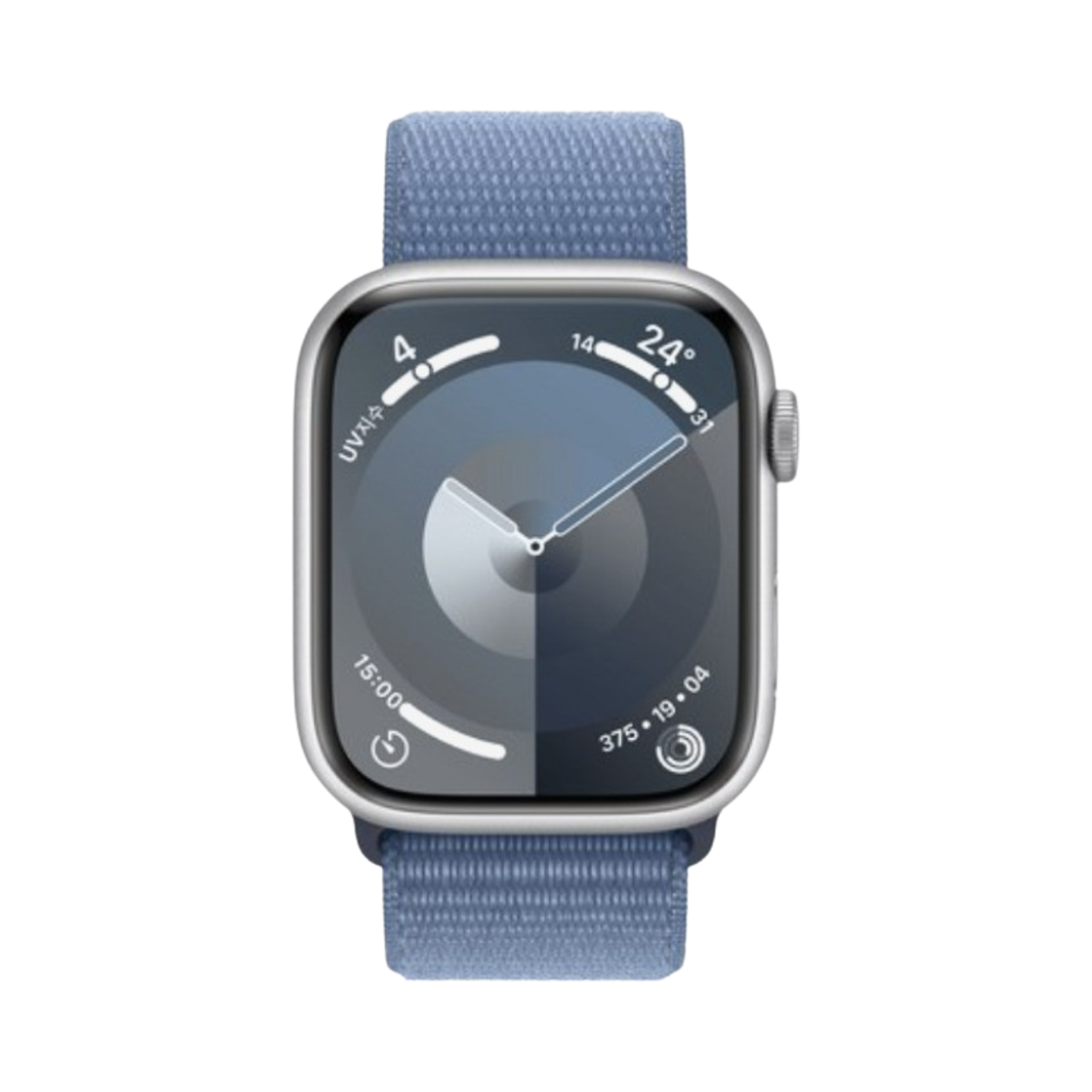 애플 워치 9 45mm GPS 실버 알루미늄 케이스 스포츠 루프 윈터 블루 (국내 정식 발매 제품)(Apple Watch Series 9 45mm GPS Silver Aluminium Case with Sport Loop Winter Blue (Korean Ver.)) - 2
