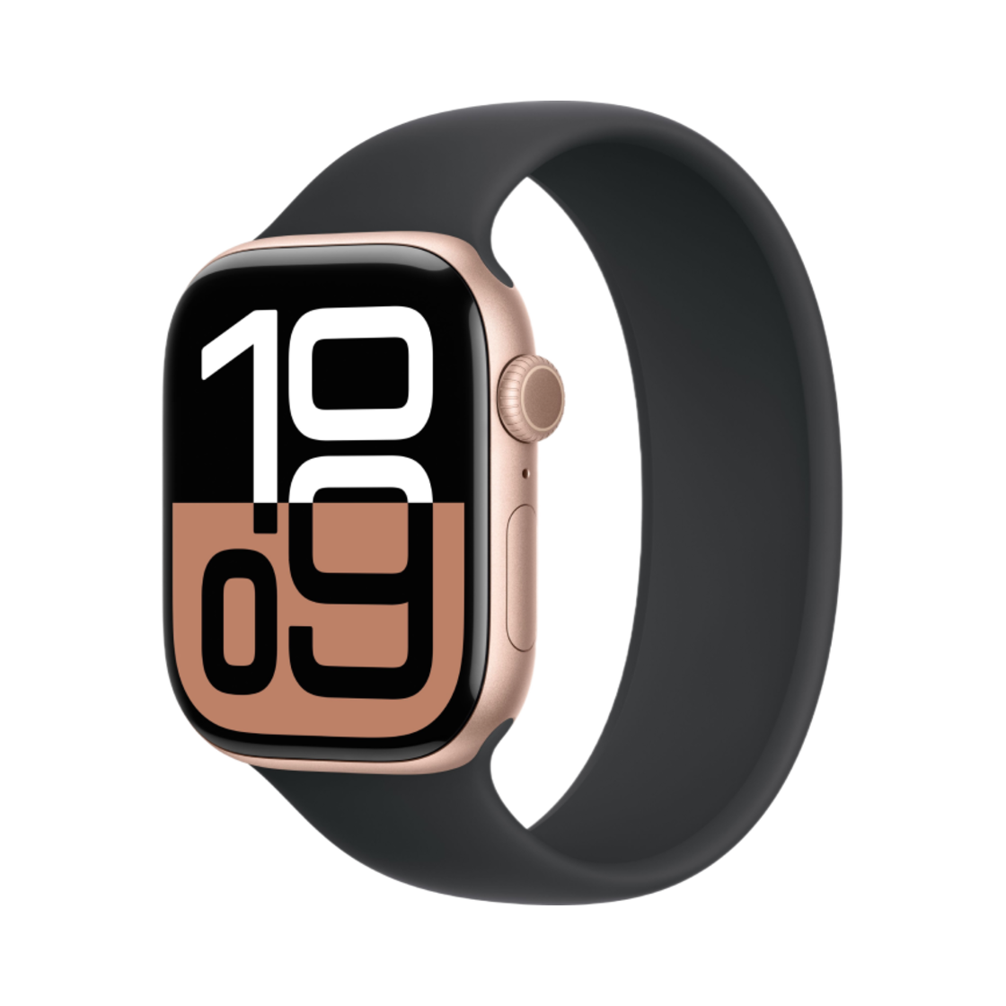 애플 워치 10 46mm GPS 로즈 골드 알루미늄 케이스 솔로 루프 블랙 (국내 정식 발매 제품)(Apple Watch Series 10 46mm GPS Rose Gold Aluminium Case with Solo Loop Black (Korean Ver.)) - 1