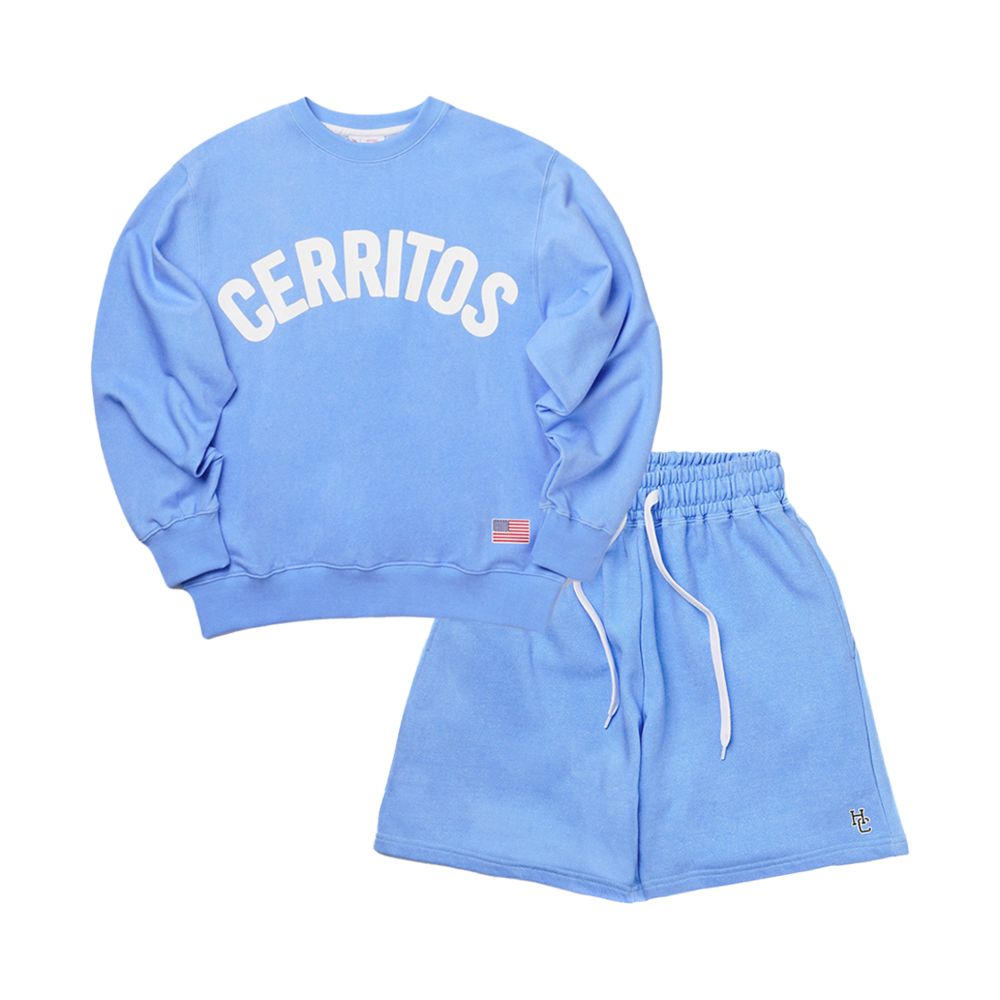 호텔세리토스 세리토스 워싱 스웻 셋업 블루(Hotel Cerritos Cerritos Washing Sweat Set-Up Blue)