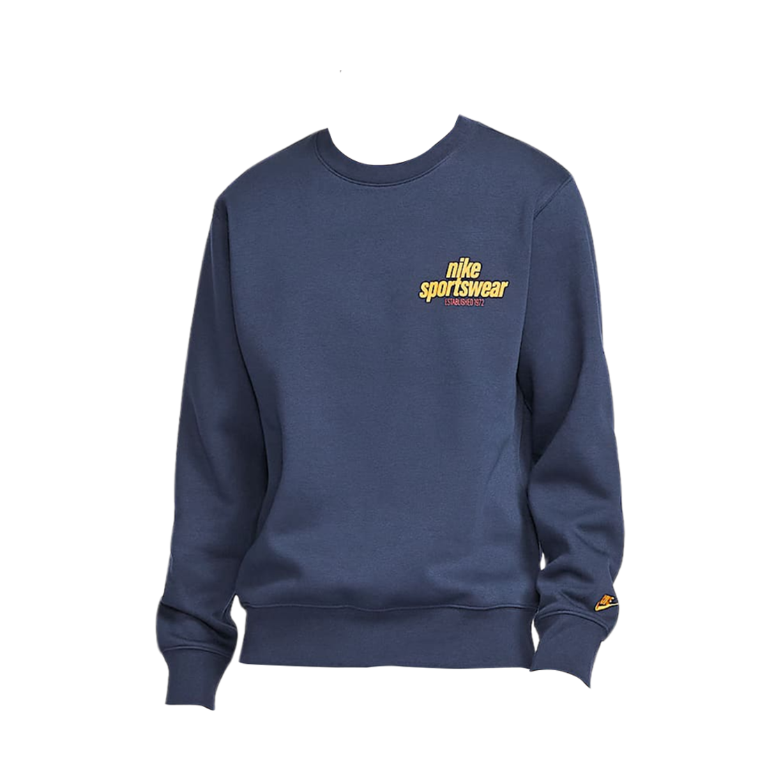 HJ2174-451 Nike Club Fleece Crew Sweatshirt Obsidian University Gold - Asia