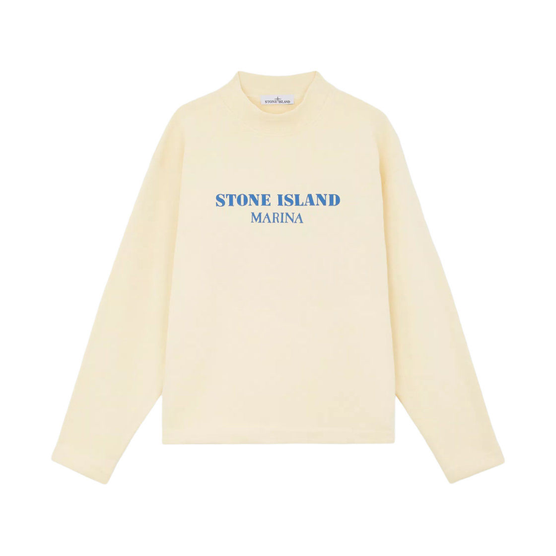 8115631X5-V0035 Stone Island 631X5 Cotton Fleece Stone Island Marina Oversized Fit Mock Neck Sweatshirt Butter - 24FW
