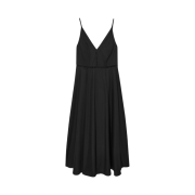 (W) COS V-Neck Midi Slip Dress Black