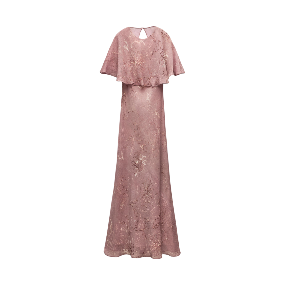 (W) 자라 ZW 컬렉션 프린티드 케이프 드레스 핑크((W) Zara ZW Collection Printed Cape Dress Pink) - 1