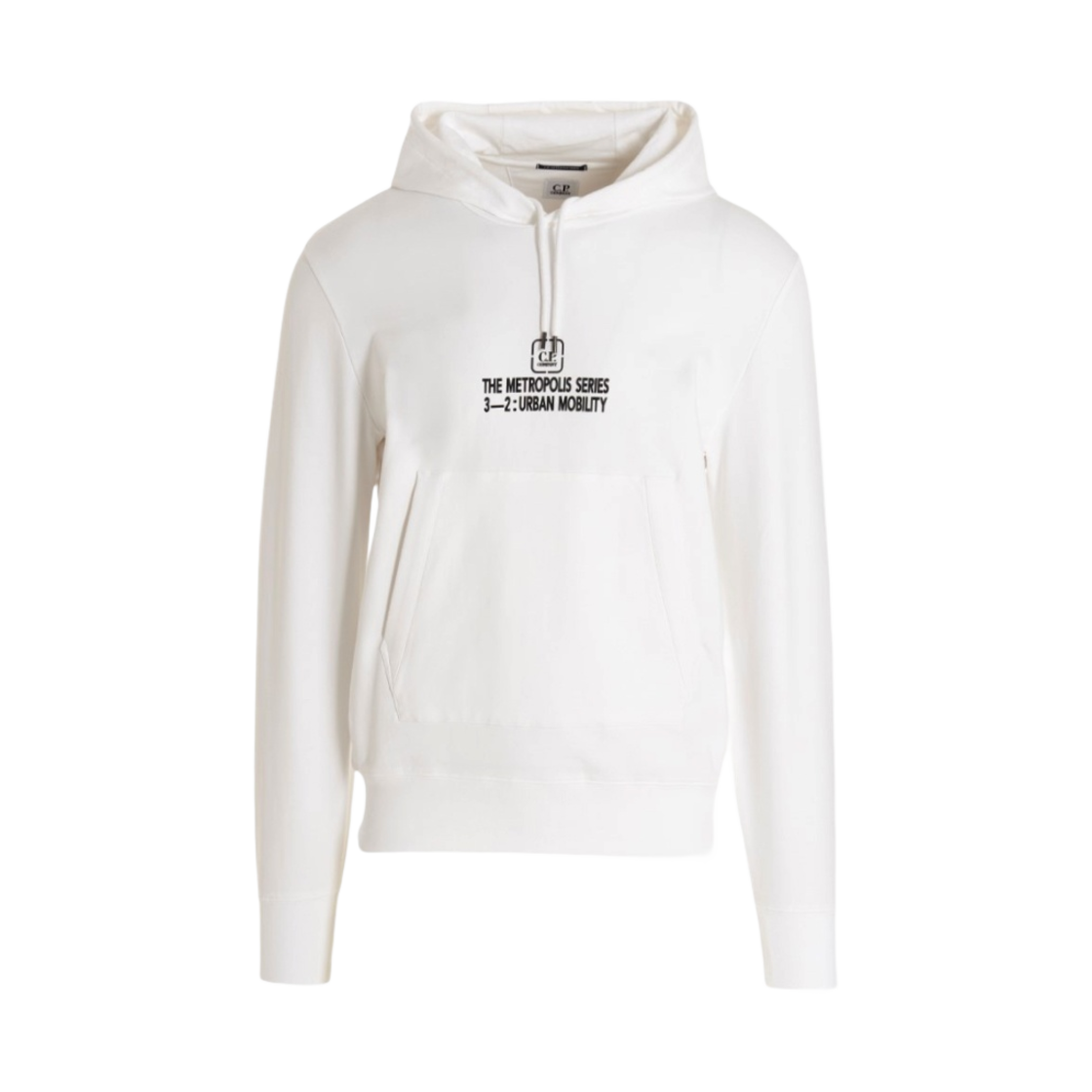 C.P. 컴퍼니 메트로폴리스 시리즈 스트레치 플리스 그래픽 후드 화이트 - 23SS(C.P. Company Metropolis Series Stretch Fleece Graphic Hoodie White - 23SS) - 1