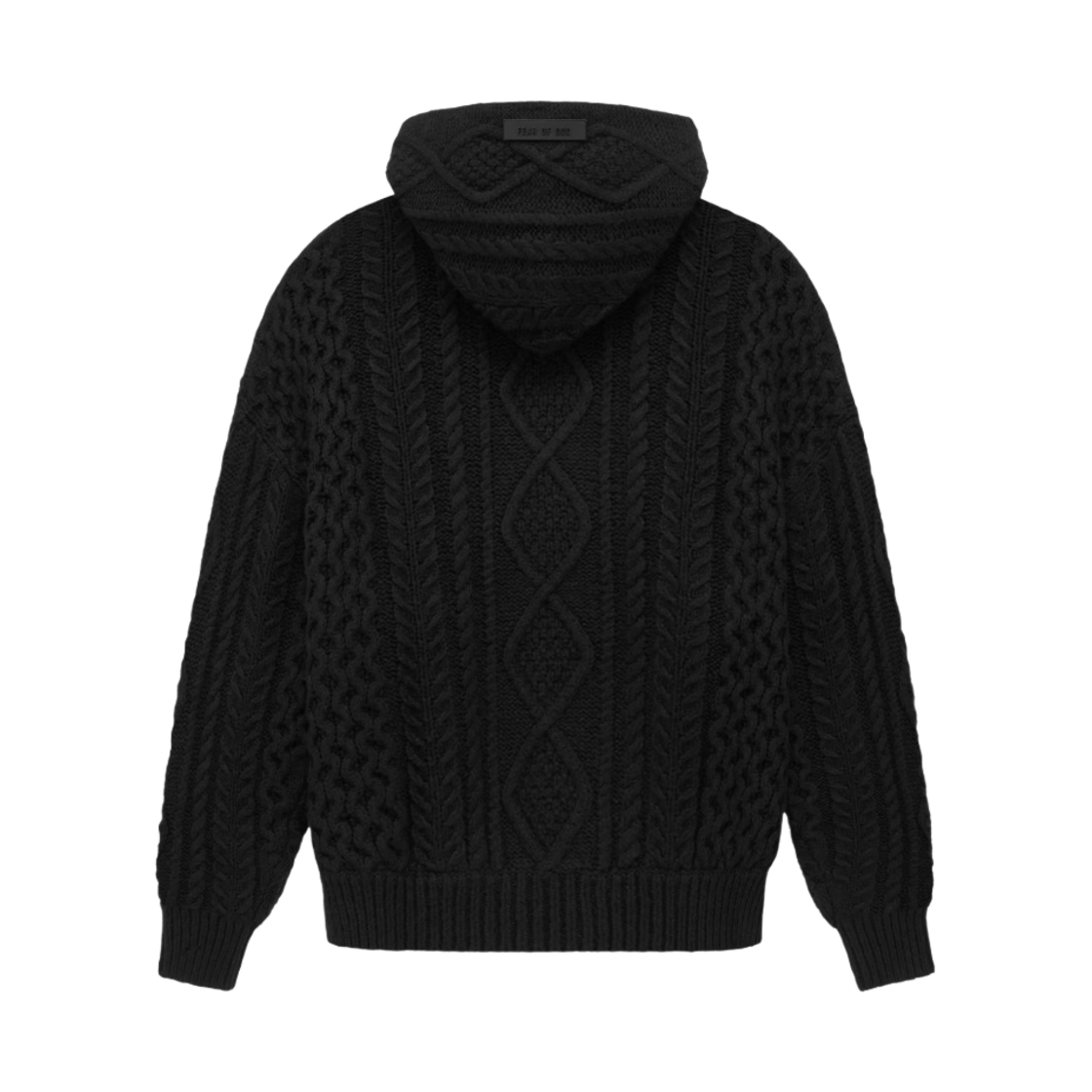 에센셜 케이블 니트 후드 블랙(Essentials Cable Knit Hoodie Black) - 2