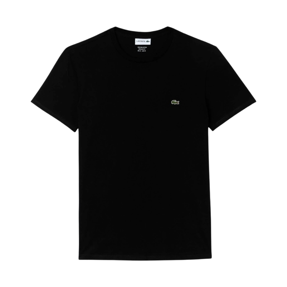 라코스테 크루넥 피마 코튼 저지 티셔츠 블랙(Lacoste Crew Neck Pima Cotton Jersey T-Shirt Black)