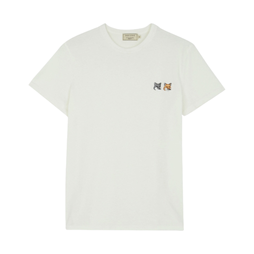 BU00103KJ0008 Maison Kitsune Double Fox Head Patch Classic T-Shirt Latte
