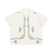 STU Flowery Embroidery Shirt Off-white