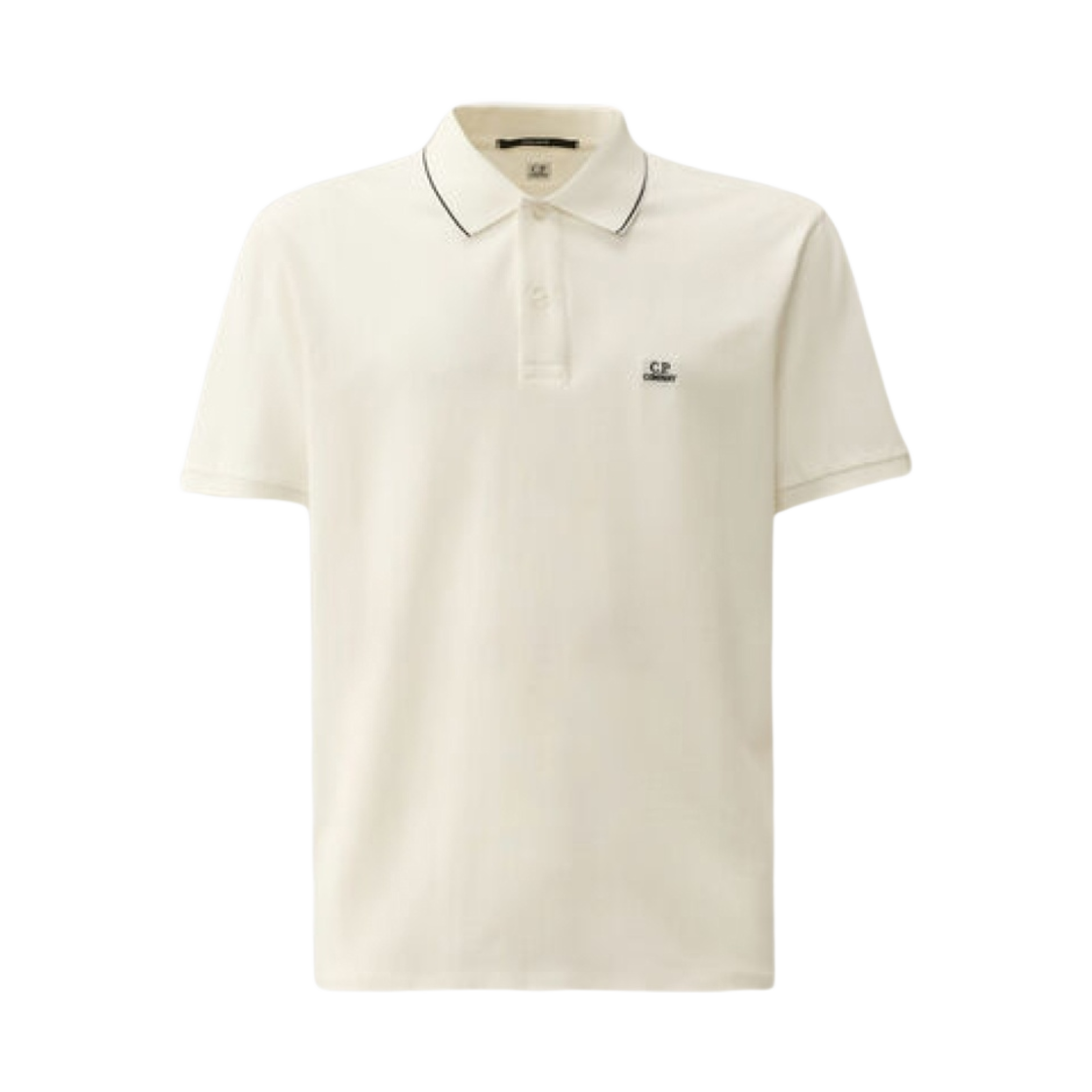 16CMPL097A005263W103 C.P. Company Stretch Piquet Regular Striped Collar Polo Shirt Gauze White - 24SS