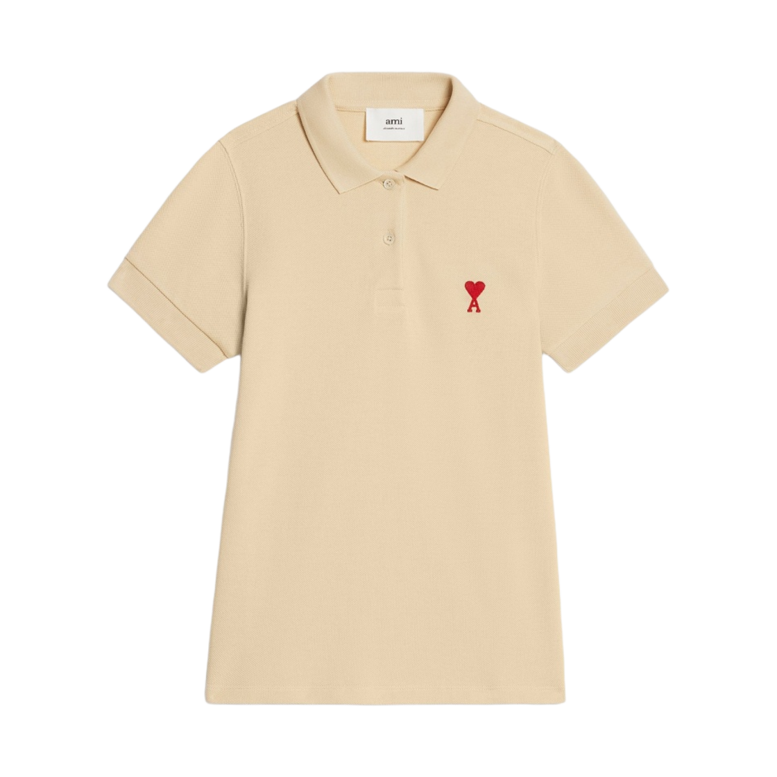 (W) 아미 스몰 하트 로고 폴로 셔츠 바닐라((W) AMI de Coeur Polo Shirt Vanilla) - 1