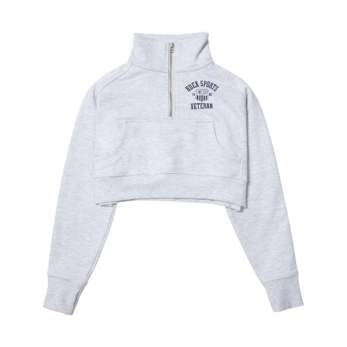 HD23FZP99W01_Melange White HDEX Womens Emblem Half-Zip Sweatshirt Melange White