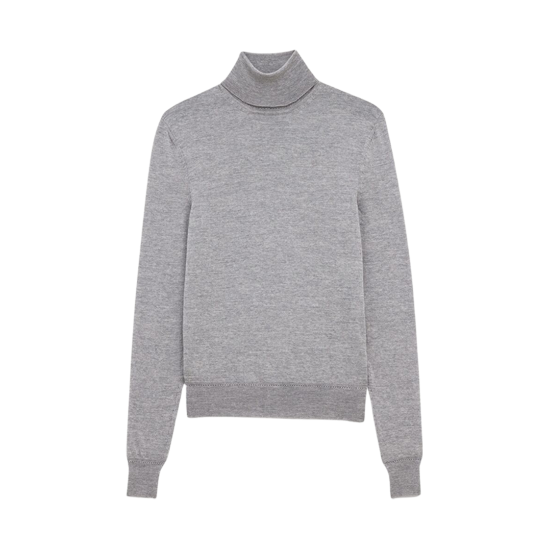 (W) 생로랑 카산드라 터틀넥 스웨터 울 그리 신((W) Saint Laurent Cassandre Turtleneck Sweater In Wool Gris Chine)
