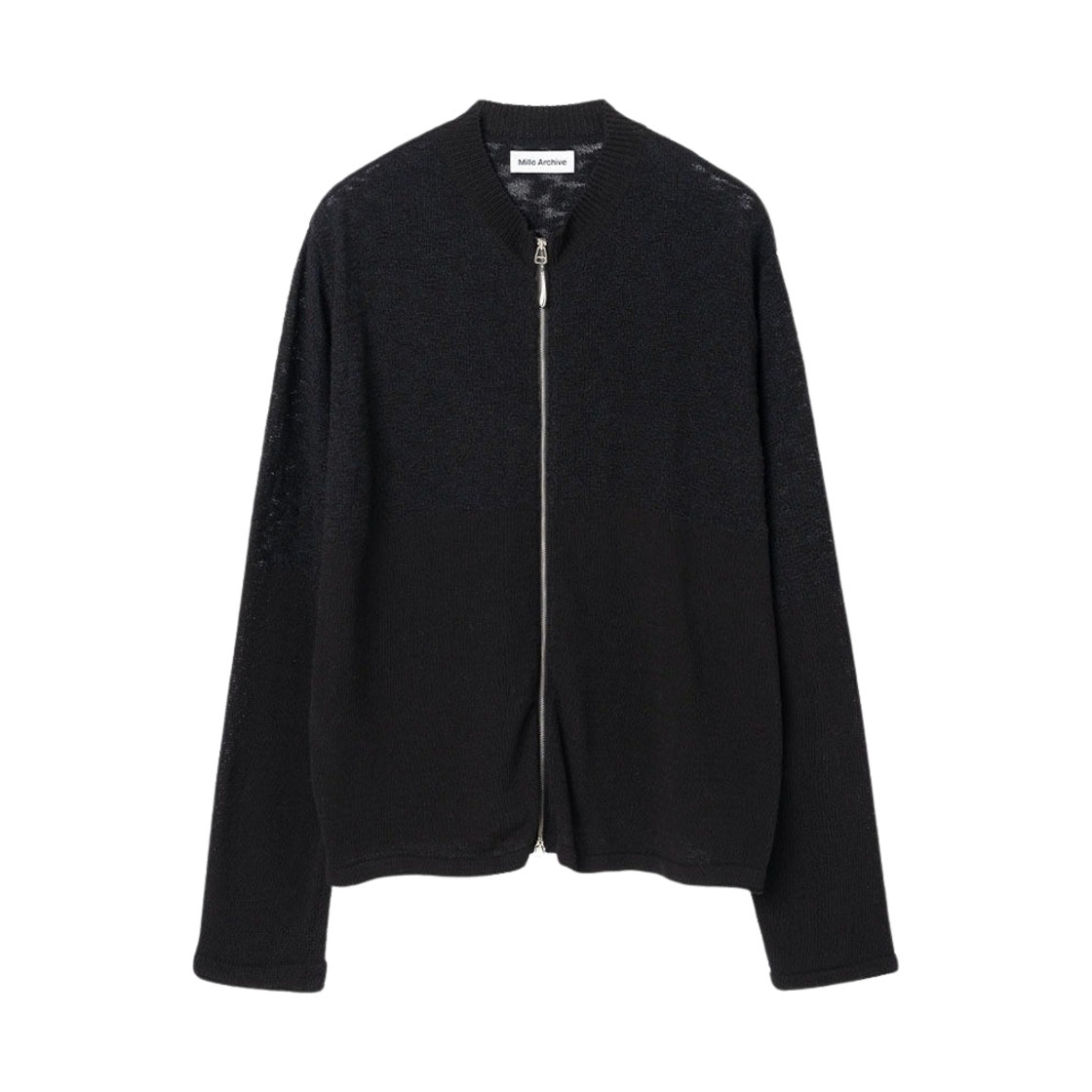 ML238BK Millo Archive Claire Knit Crew Neck Zip-up Black