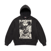 Supreme x Hysteric Glamour Thermal Lined Zip Up Hooded Sweatshirt Black - 24FW