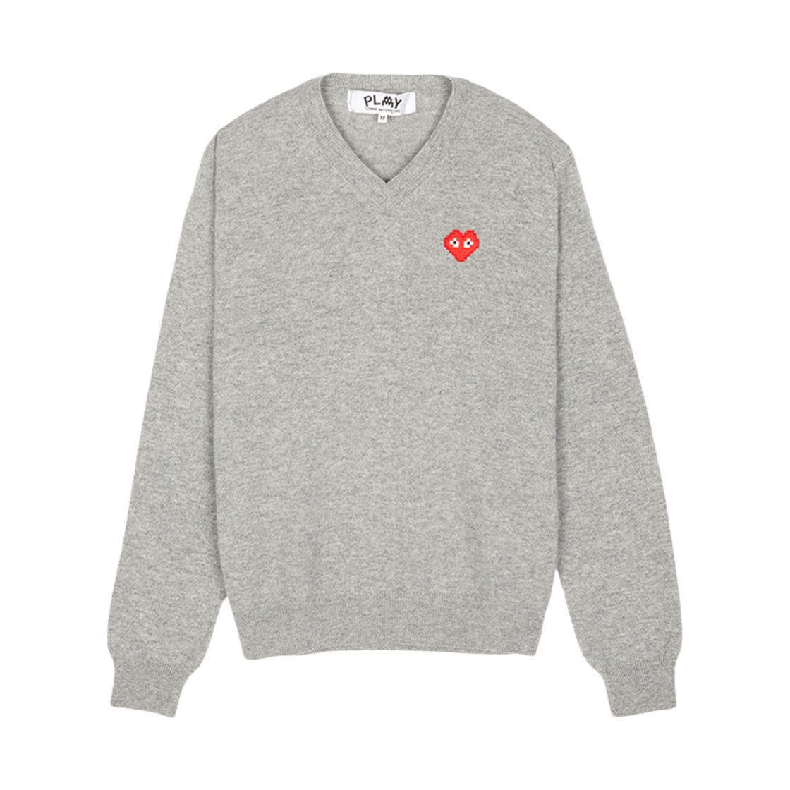 플레이 꼼데가르송 x 인베이더 픽셀 하트 니트웨어 그레이(Play Comme des Garcons x Invader Pixel Heart Knitwear Gray) - 1