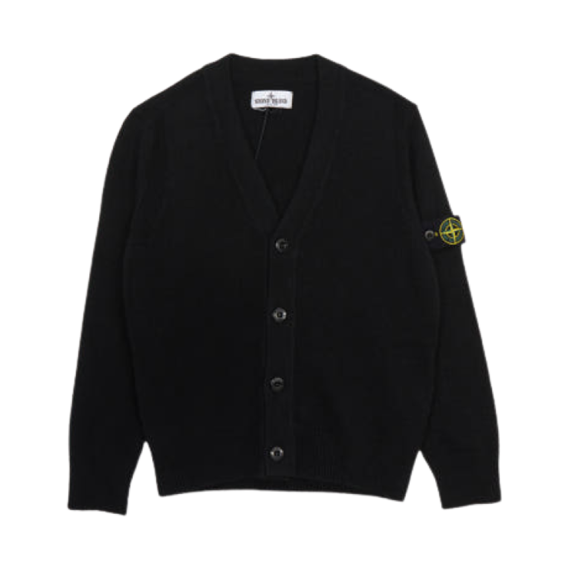 (키즈) 스톤 아일랜드 501Z1 와펜 울 가디건 블랙 - 24FW((Kids) Stone Island 501Z1 Wappen Wool Cardigan Black - 24FW)