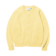 Knitted Shaggy Dog Wool 100% Round Cardigan Yellow