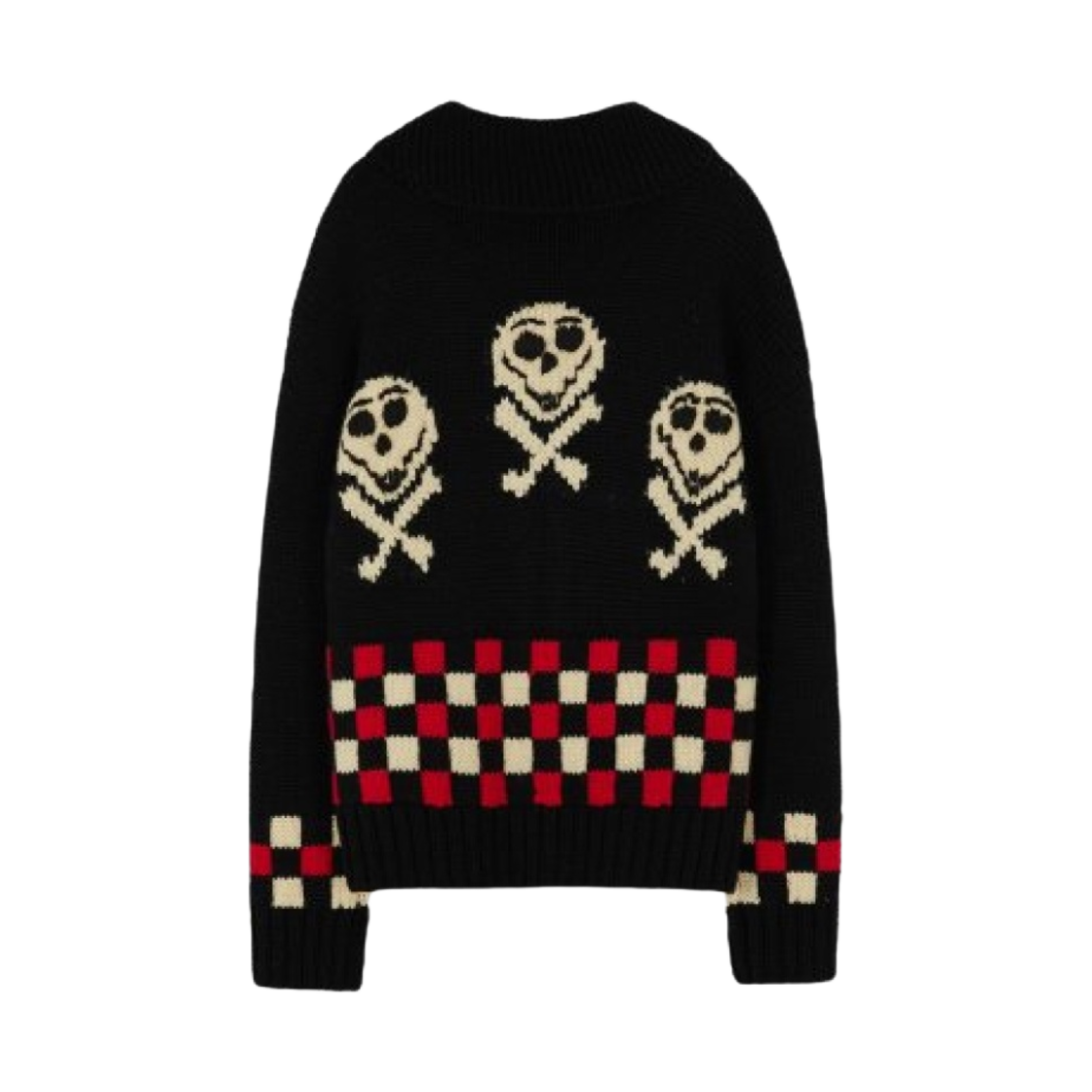 앤더슨벨 체커보드 코위찬 집 가디건 블랙(Andersson Bell Checkerboard Cowichan Zip Cardigan Black) - 2