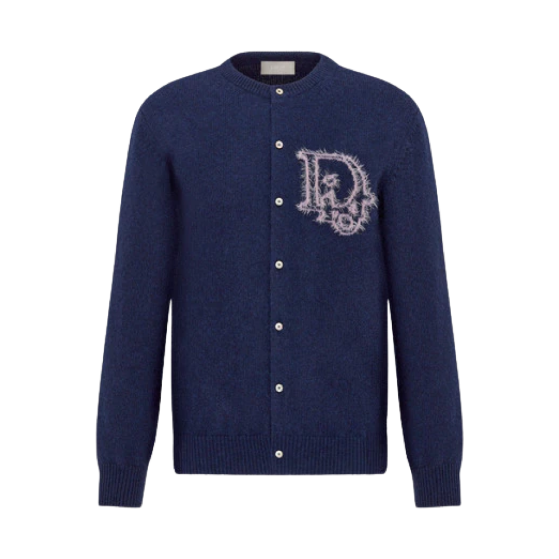 313M235AT521-C584 Dior Cashmere Mohair Blend Cardigan Blue - 대표 이미지 #1