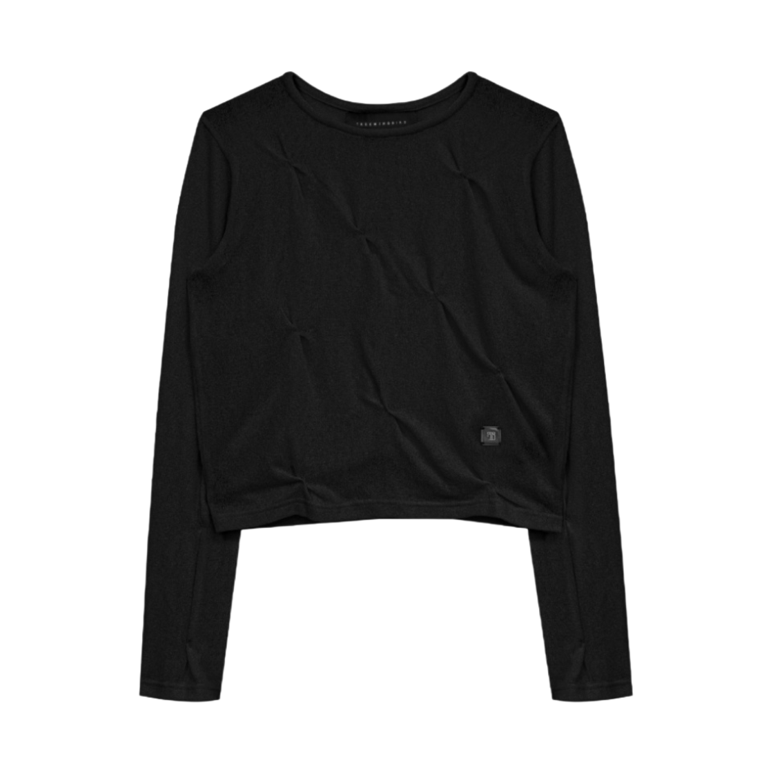 (W) 트리밍버드 바택 시스루 롱슬리브 블랙((W) Treemingbird Bar-Tack See-Through Longsleeve Black)