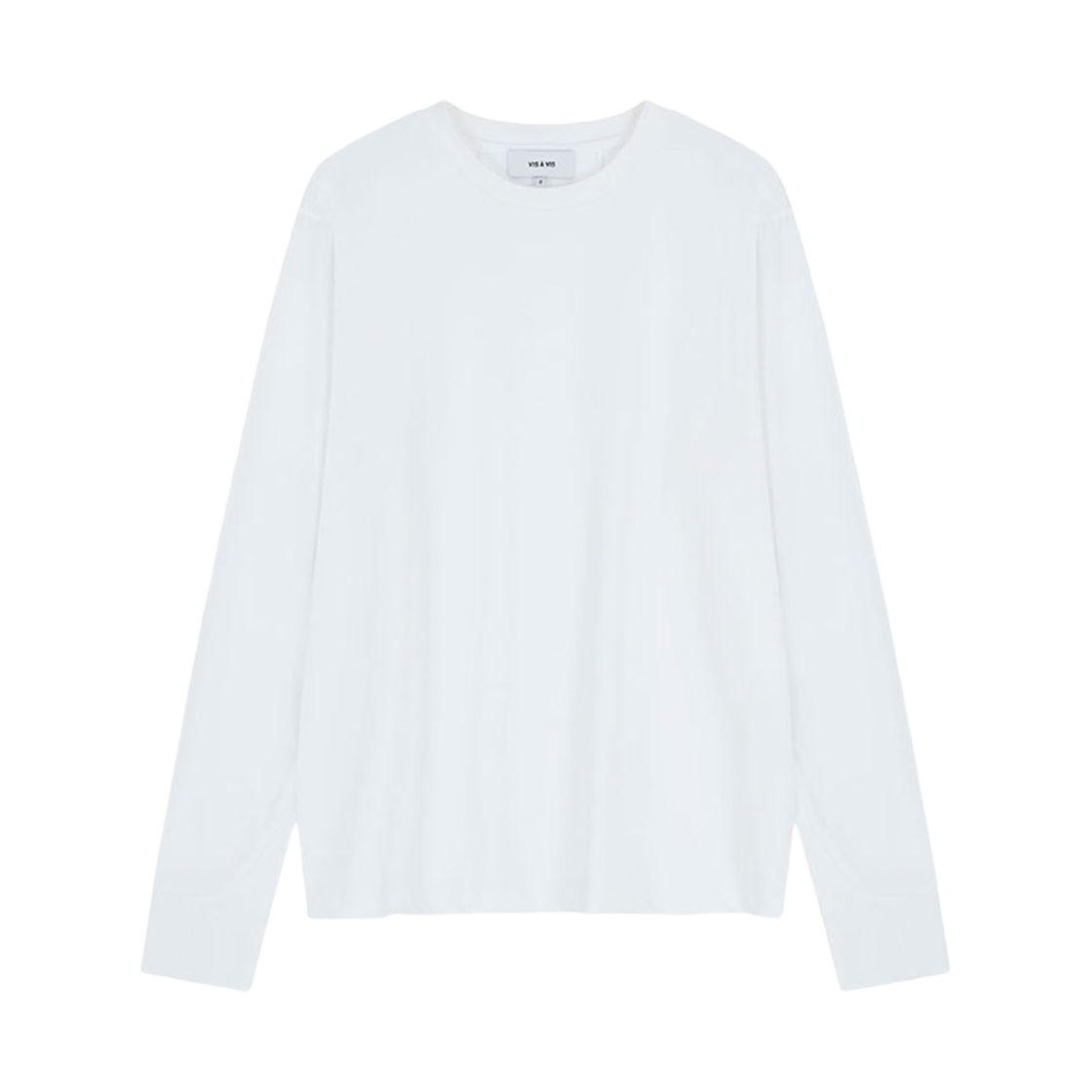 244-2401-10 VIS A VIS Long Sleeved Crew Neck Tee Shirt White