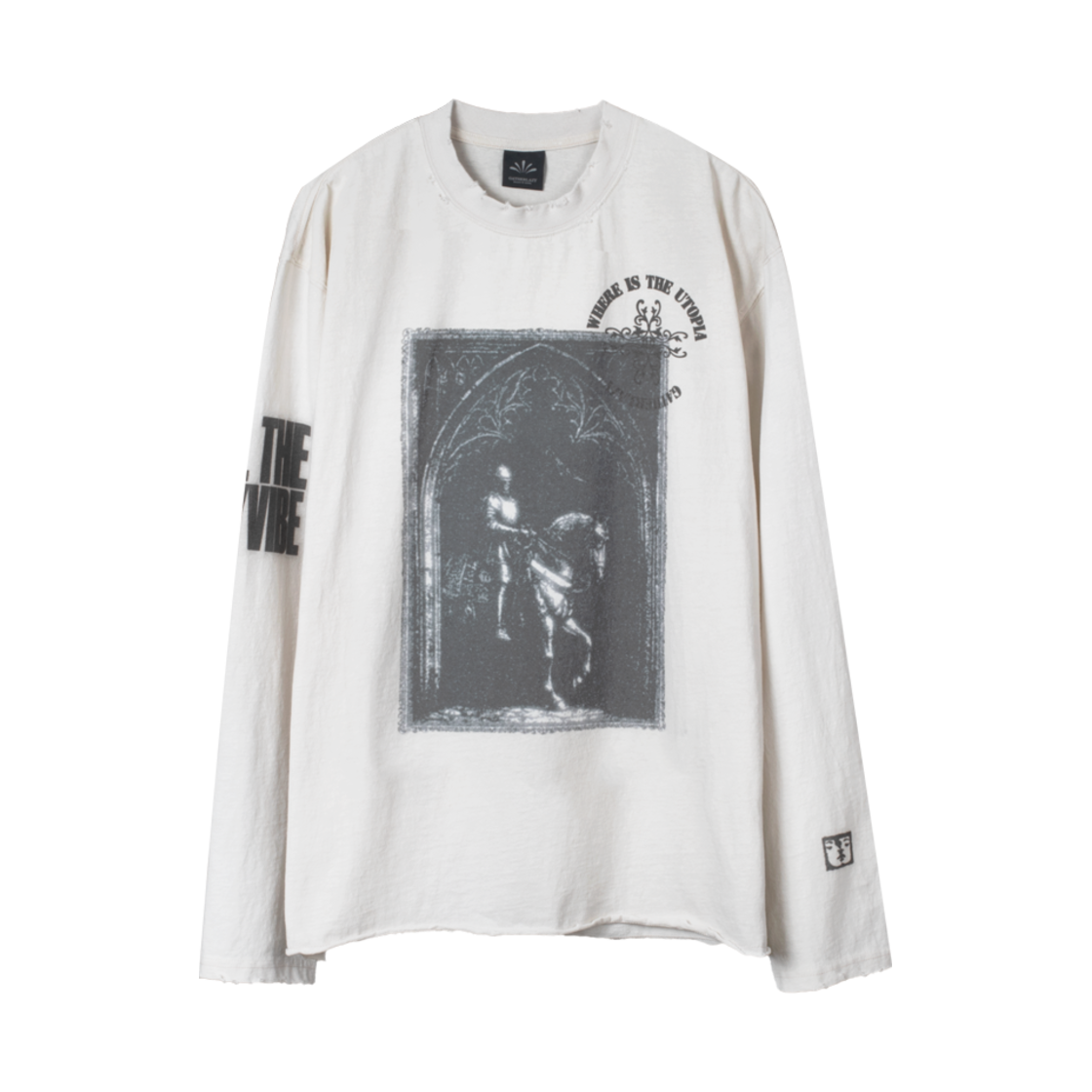 25EP04TS02WH Gatherlazy Vintage Cut Knight Long Sleeves White